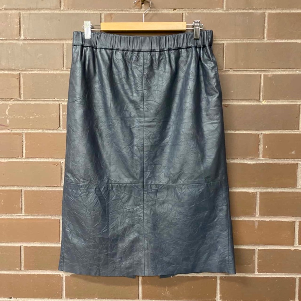 COS Blue/Grey Leather Top and Skirt - Picture 5 of 14